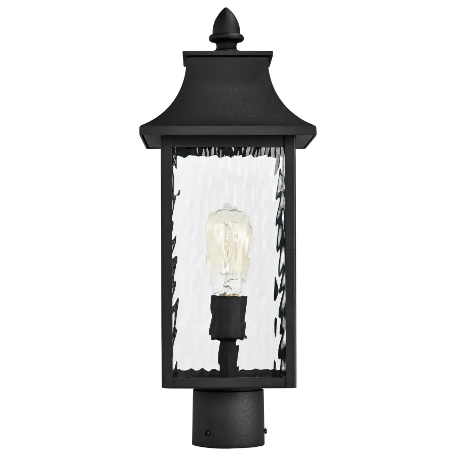 Austen 20" Outdoor Post Light Lantern in Matte Black - Image 4