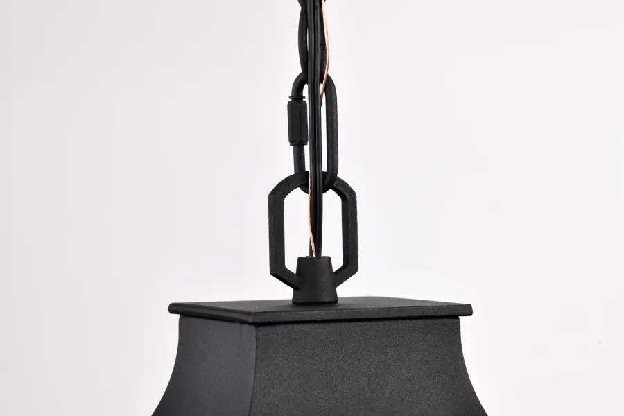 Austen Outdoor Hanging Light 17" - Matte Black with Clear Water Glass - Image 7