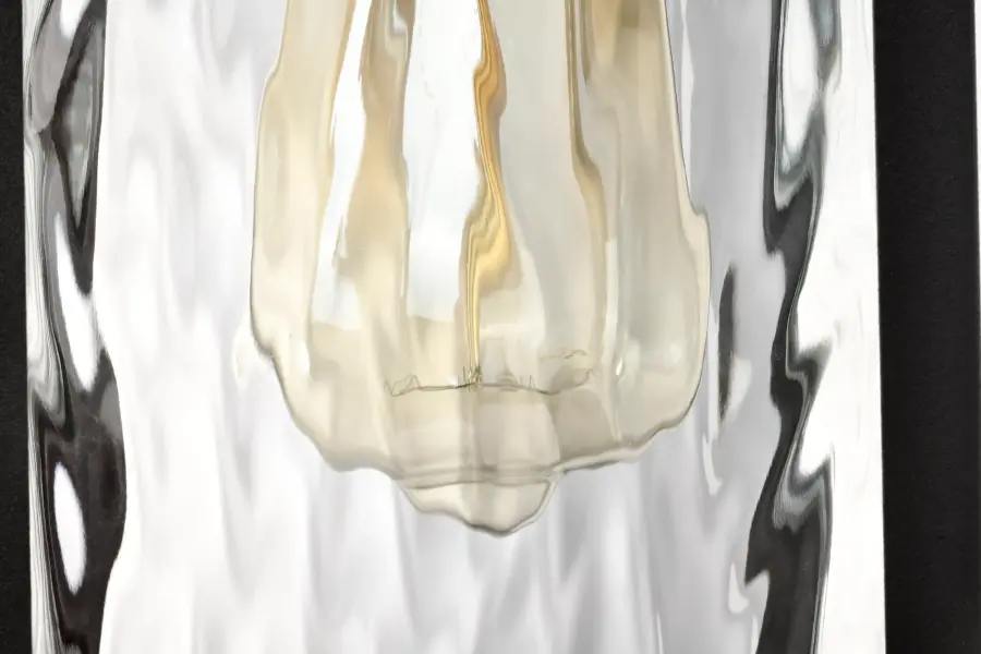 Austen Outdoor Wall Light 13" - Matte Black with Clear Water Glass - Image 11