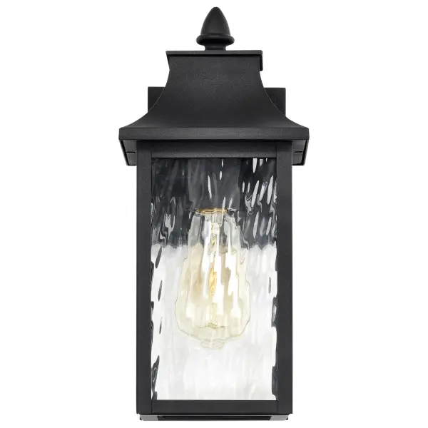 Austen Outdoor Wall Light 13" - Matte Black with Clear Water Glass - Image 4