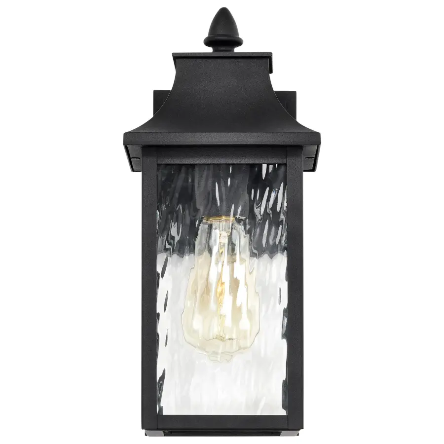 Austen Outdoor Wall Light 13" - Matte Black with Clear Water Glass - Image 4