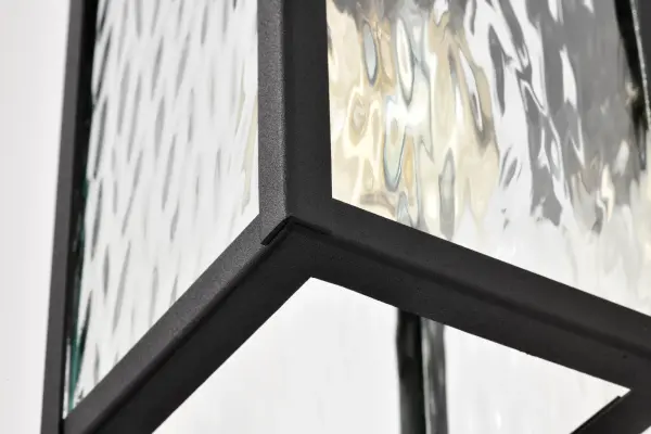 Austen Outdoor Wall Light 13" - Matte Black with Clear Water Glass - Image 10