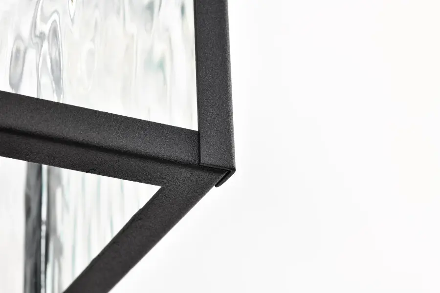 Austen Outdoor Large Wall Light - Matte Black with Clear Water Glass - Image 13
