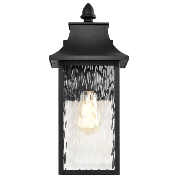 Austen Outdoor Large Wall Light - Matte Black with Clear Water Glass - Image 3