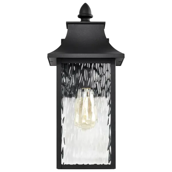 Austen Outdoor Large Wall Light - Matte Black with Clear Water Glass - Image 4