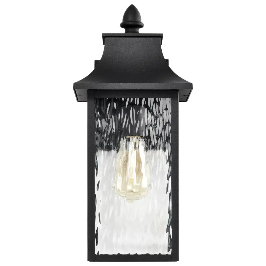 Austen Outdoor Large Wall Light - Matte Black with Clear Water Glass - Image 4