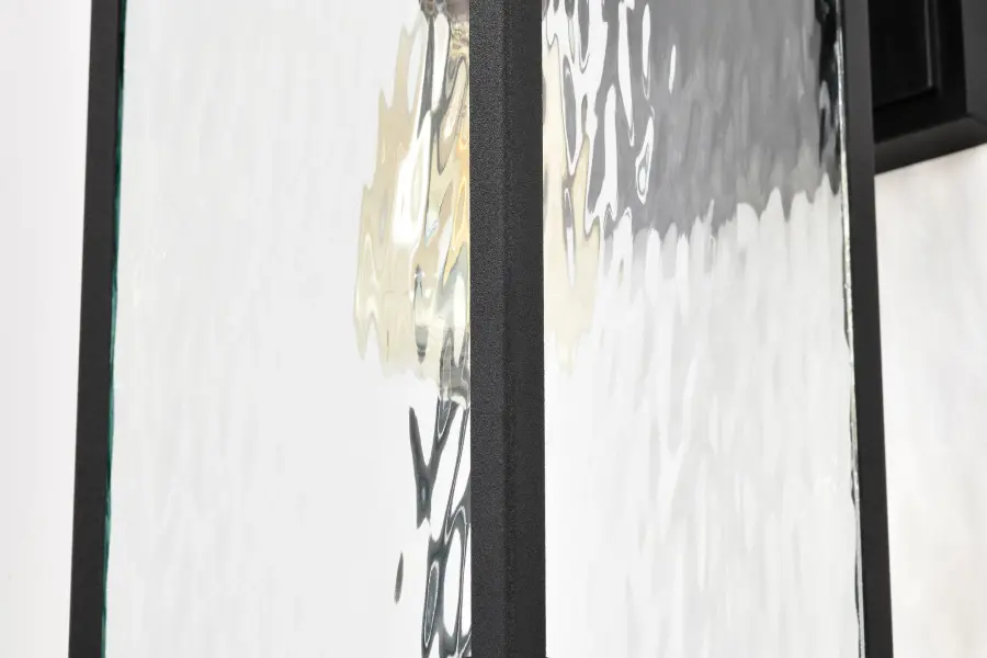 Austen Outdoor Large Wall Light - Matte Black with Clear Water Glass - Image 8