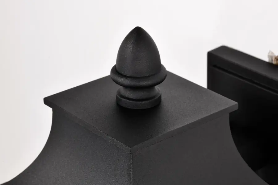 Austen Outdoor Large Wall Light - Matte Black with Clear Water Glass - Image 9