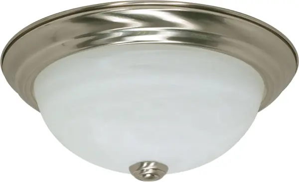 11" Alabaster Glass Flush Mount Ceiling Light - Image 1
