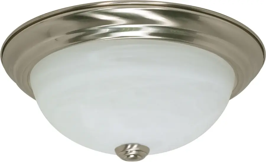 11" Alabaster Glass Flush Mount Ceiling Light - Image 1