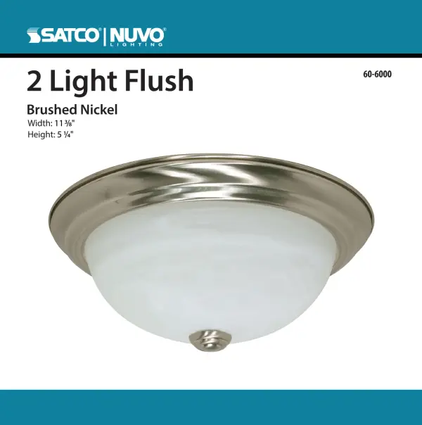 11" Alabaster Glass Flush Mount Ceiling Light - Image 2