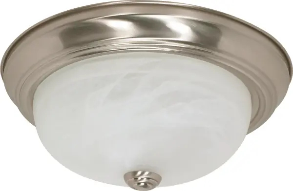 2-Light Alabaster Glass Flush Mount Ceiling Light - Image 1