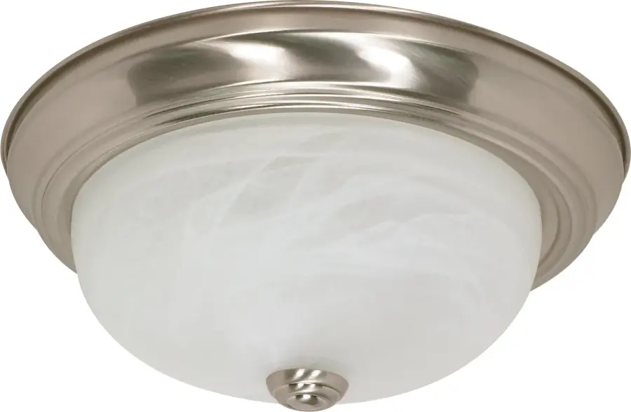 2-Light Alabaster Glass Flush Mount Ceiling Light - Image 1
