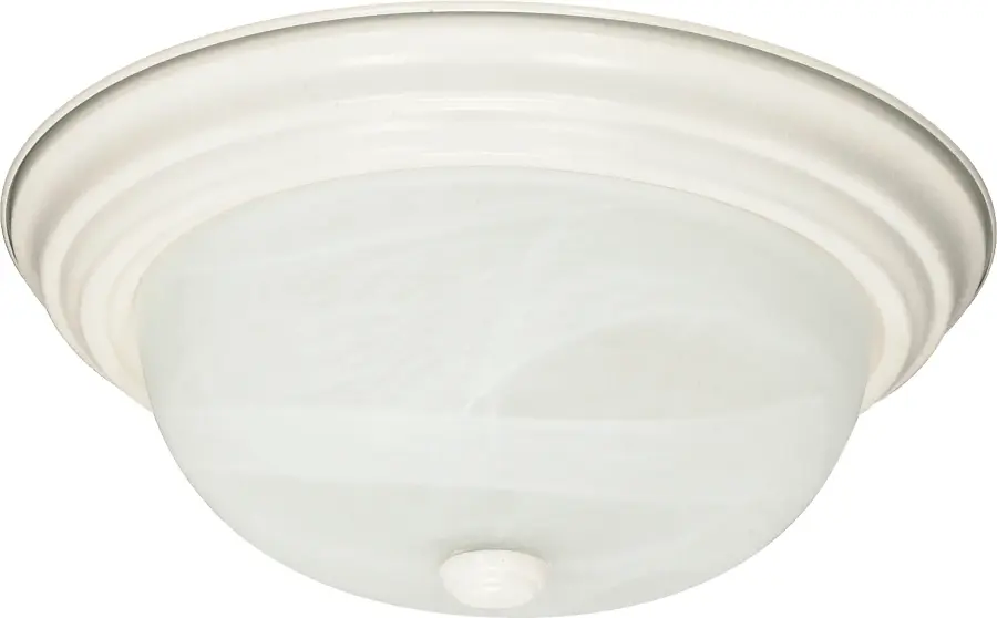 2-Light Alabaster Glass Flush Mount Ceiling Light - Image 1