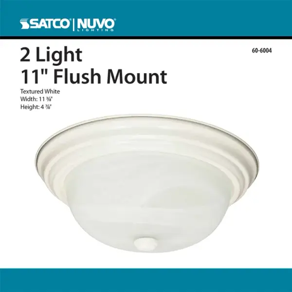 2-Light Alabaster Glass Flush Mount Ceiling Light - Image 2