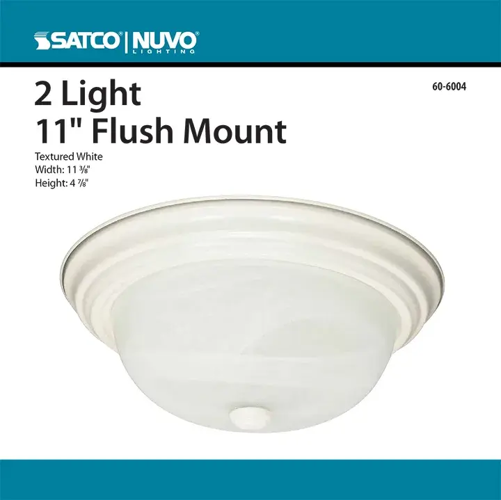 2-Light Alabaster Glass Flush Mount Ceiling Light - Image 2