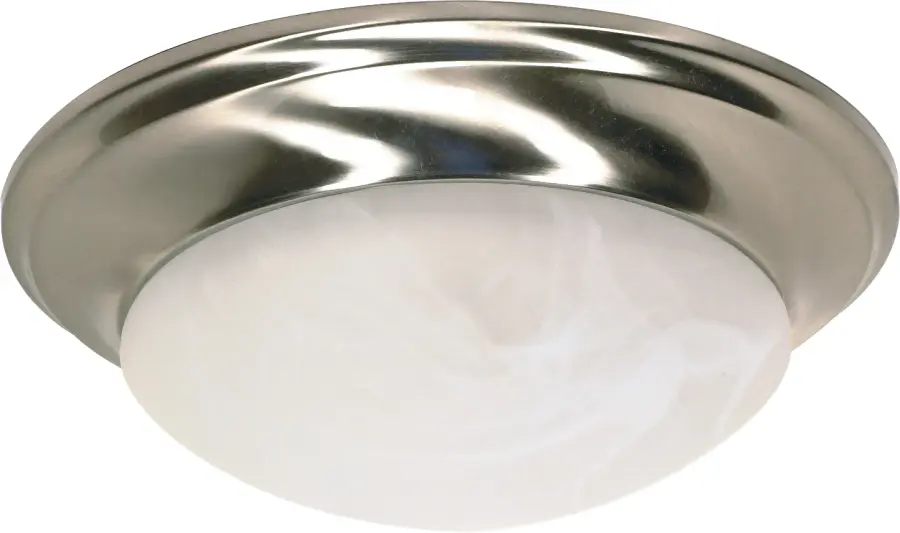 12" Alabaster Glass Flush Mount Ceiling Light - Image 1