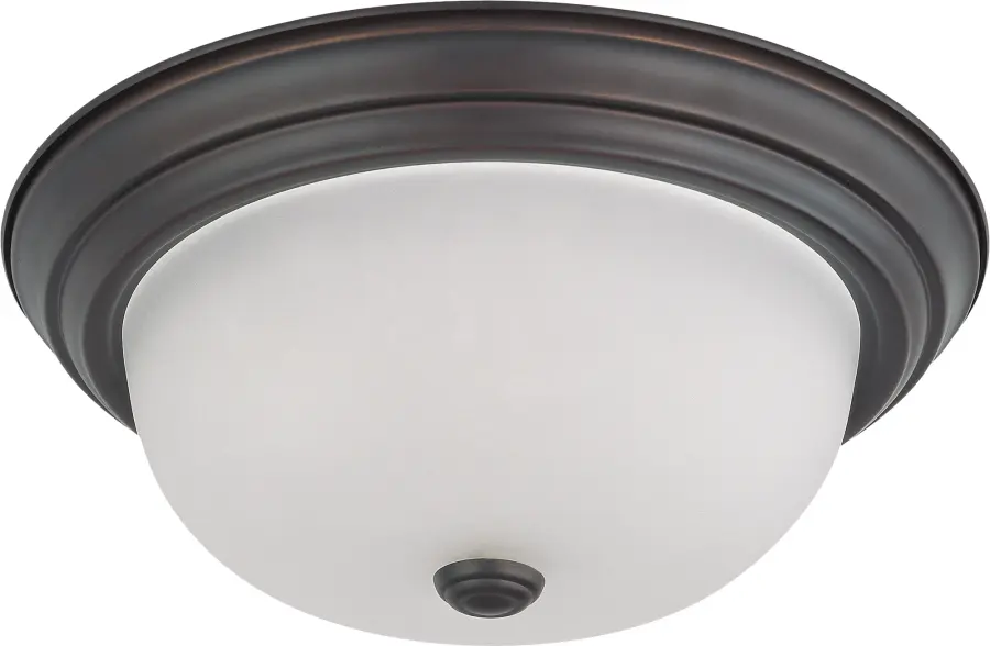 2-Light Flush Mount Ceiling Light with Frosted White Glass - Image 1