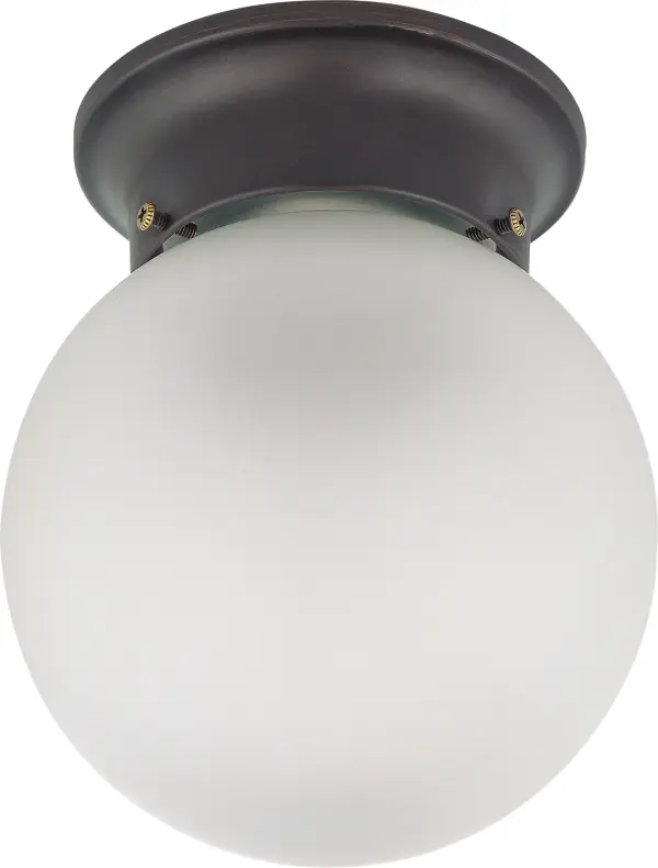 6-Inch Bronze Flush Mount Ceiling Light with Frosted Glass - Image 1