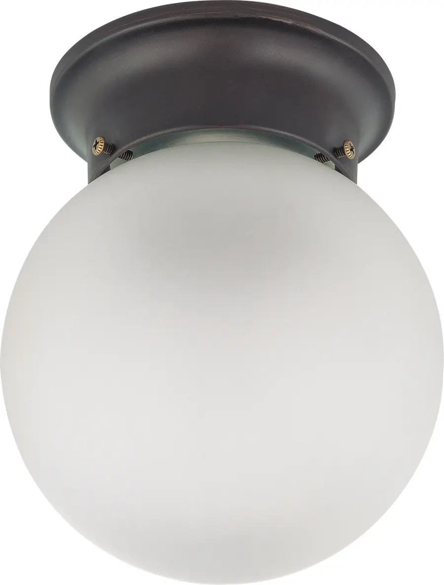 6-Inch Bronze Flush Mount Ceiling Light with Frosted Glass - Image 1