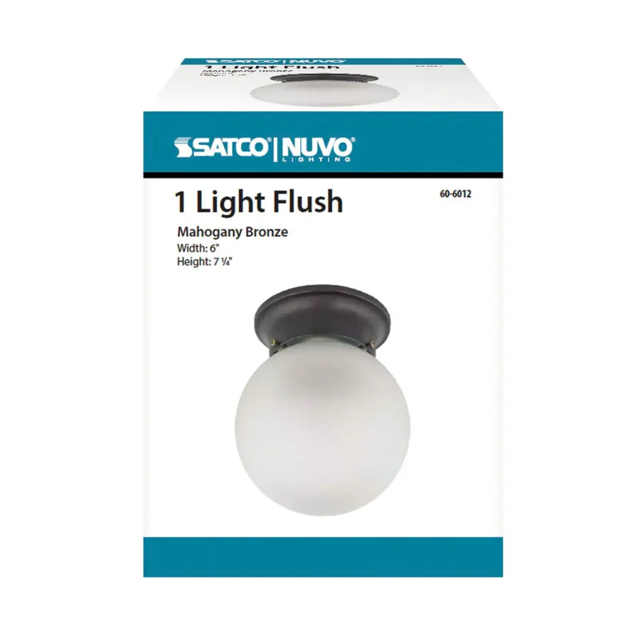 6-Inch Bronze Flush Mount Ceiling Light with Frosted Glass - Image 2