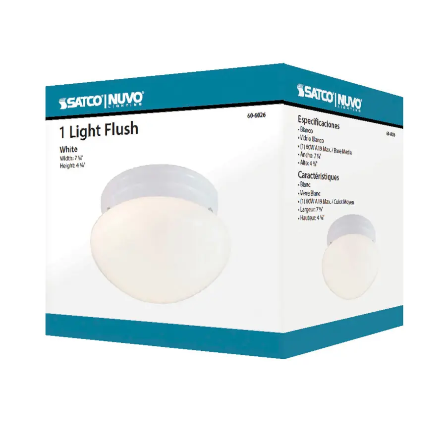Small White Mushroom Flush Mount Light - Image 3