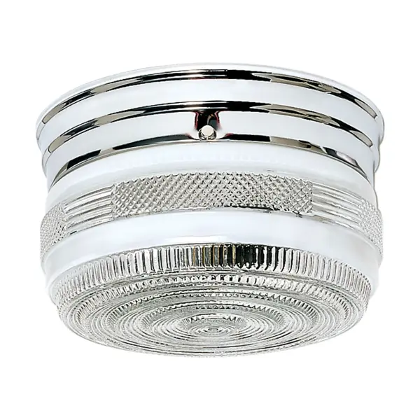 This 8-inch flush mount combines crystal elegance with a clean white drum shade, offering sophisticated lighting in a space-saving design. The chrome finish and crystal accents add sparkle while maintaining versatility.