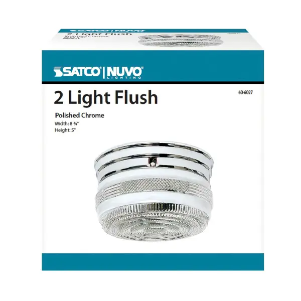 This 8-inch flush mount combines crystal elegance with a clean white drum shade, offering sophisticated lighting in a space-saving design. The chrome finish and crystal accents add sparkle while maintaining versatility. - alternate view