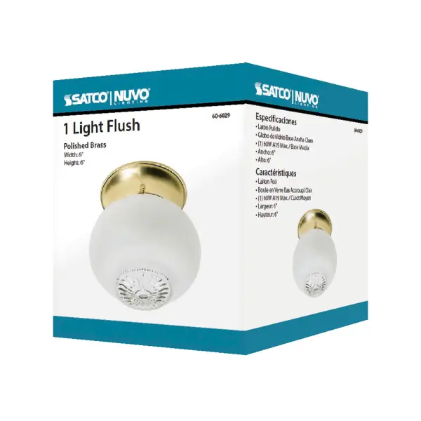 6-Inch Clear Glass Flush Mount Ceiling Light - Image 3