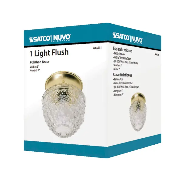 Clear Pineapple Glass Flush Mount Ceiling Light - Image 3