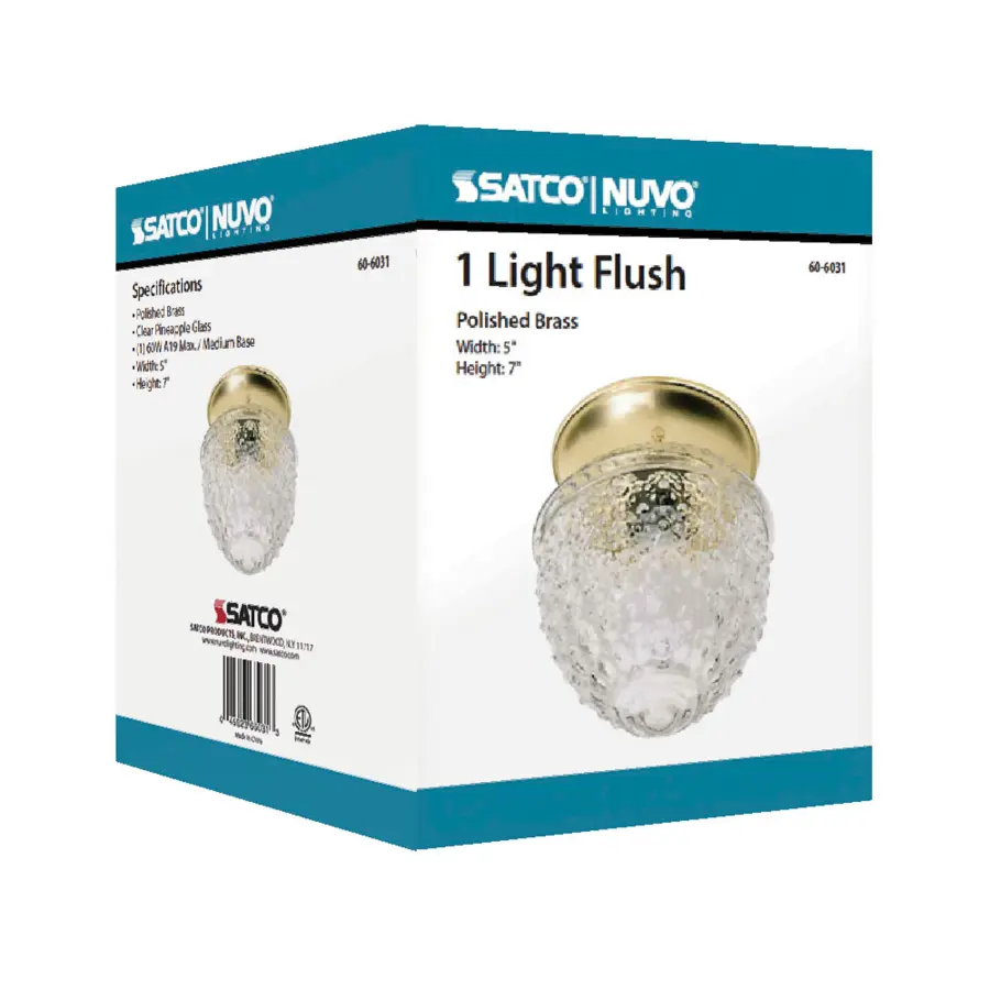Clear Pineapple Glass Flush Mount Ceiling Light - Image 4