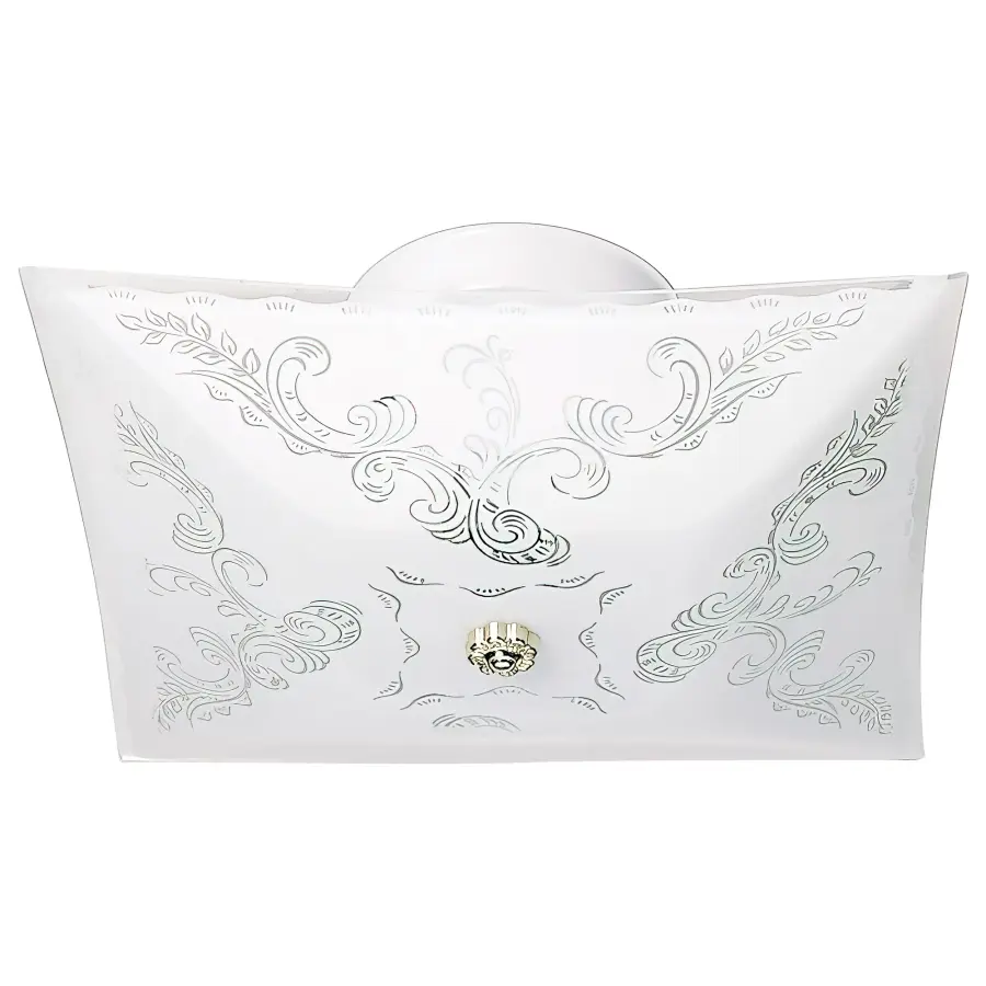 Square Floral Flush Mount Ceiling Light - Image 1