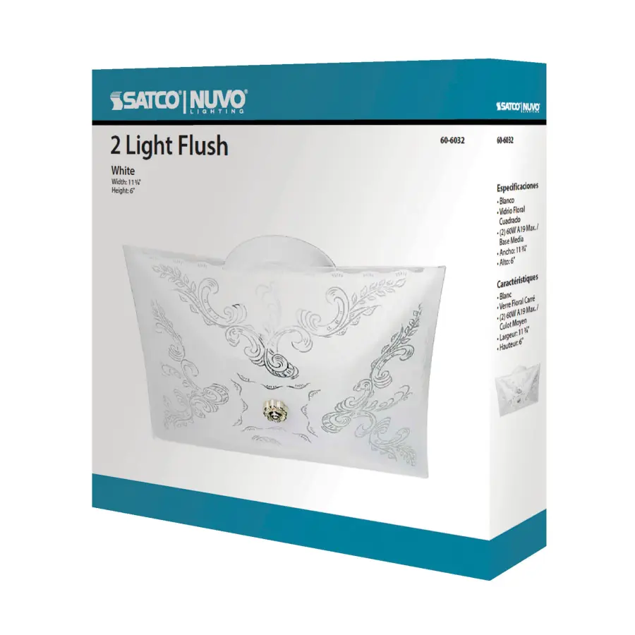 Square Floral Flush Mount Ceiling Light - Image 3