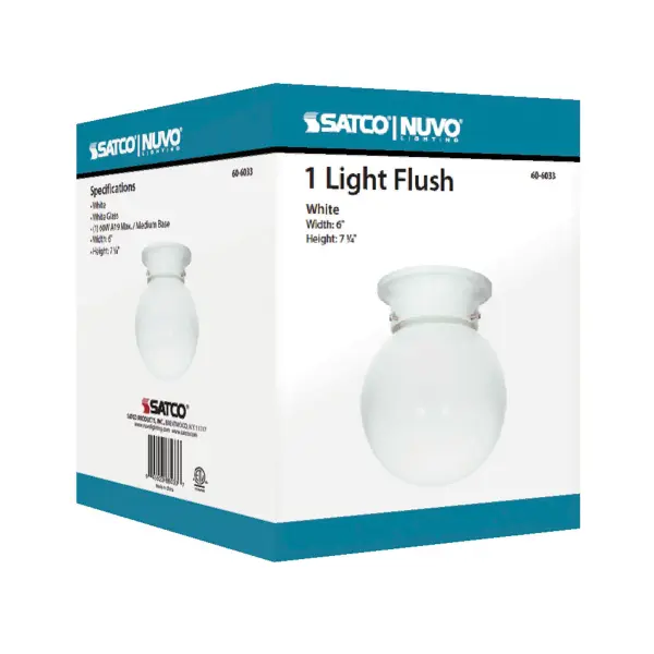 6-Inch White Ball Ceiling Light - Image 4