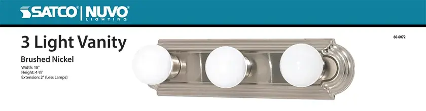 3-Light Racetrack Vanity Light - 18 Inch - Image 2