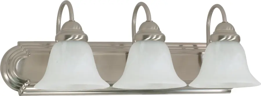 Ballerina 3-Light Vanity with Alabaster Glass Bell Shades - Image 1