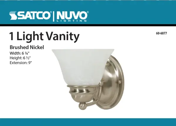 Empire 1-Light Vanity with Alabaster Glass Bell Shade - Image 2