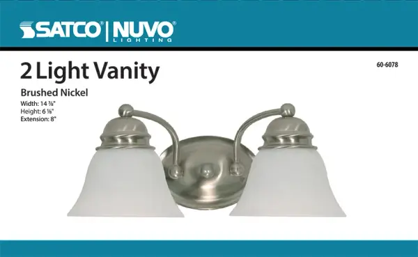 The Empire vanity light combines timeless design with practical illumination. Its 15-inch width and dual alabaster glass bell shades provide balanced lighting for bathroom vanities and powder rooms. - alternate view