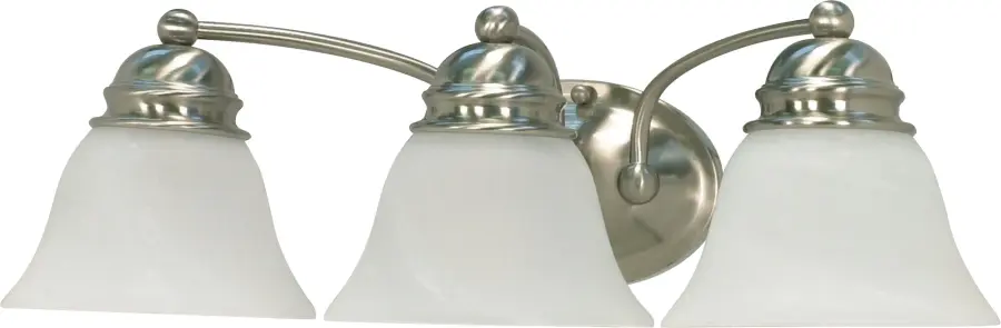 Empire 3-Light Vanity with Alabaster Glass Bell Shades - Image 1