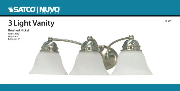 The Empire vanity light combines timeless design with practical illumination. Three alabaster glass bell shades provide soft, diffused light ideal for bathroom tasks. The nickel finish offers versatility to complement various decor styles. - alternate view