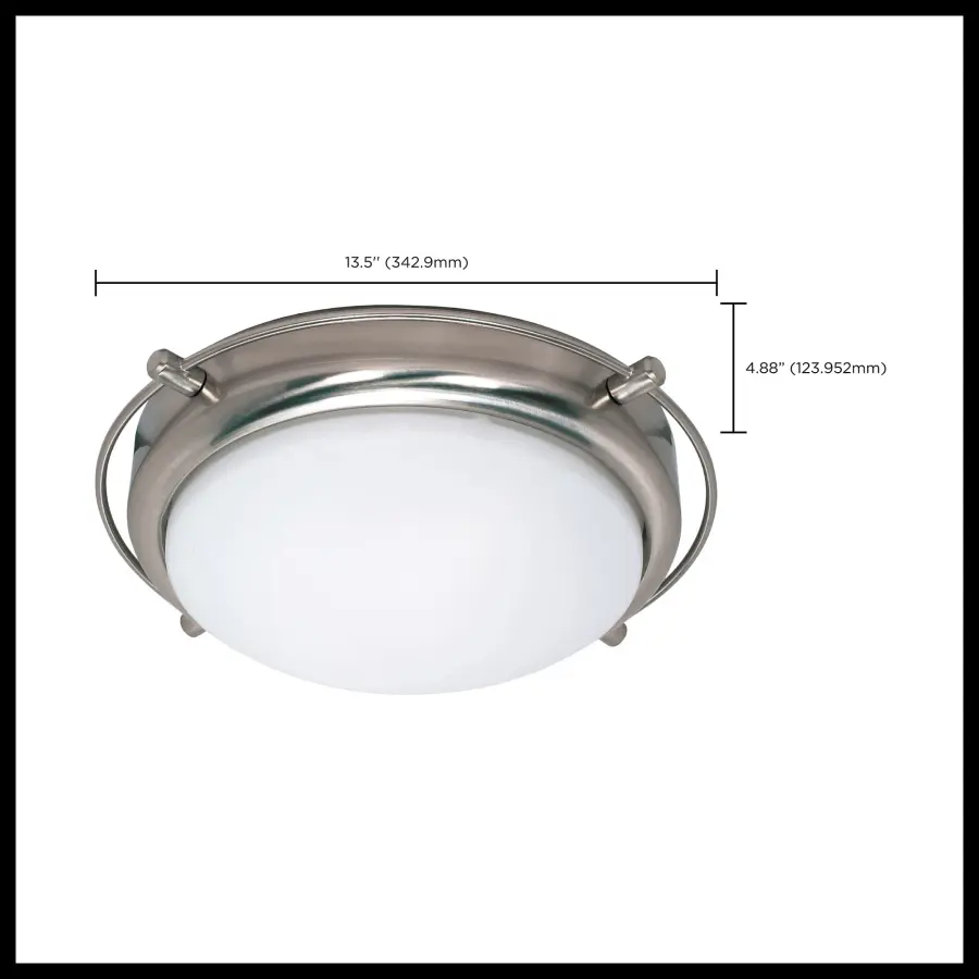 Polaris 2-Light Flush Mount with Satin Frosted Glass - Image 2