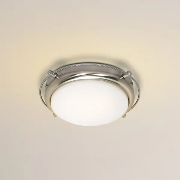 Polaris 2-Light Flush Mount with Satin Frosted Glass - Image 4