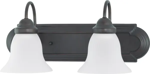 The Ballerina vanity light offers traditional styling with frosted white glass shades that provide even, flattering illumination. At 18 inches wide, it's perfectly sized for smaller vanities and powder rooms.