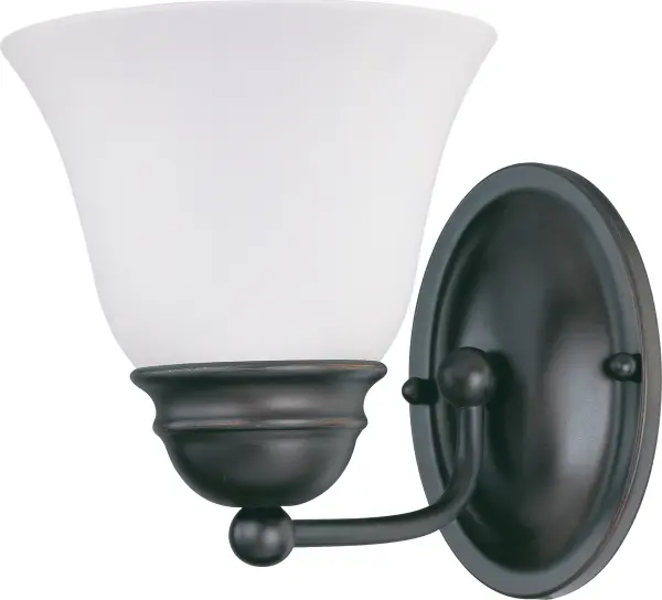 Empire 1-Light Vanity Sconce with Frosted White Glass - Image 1