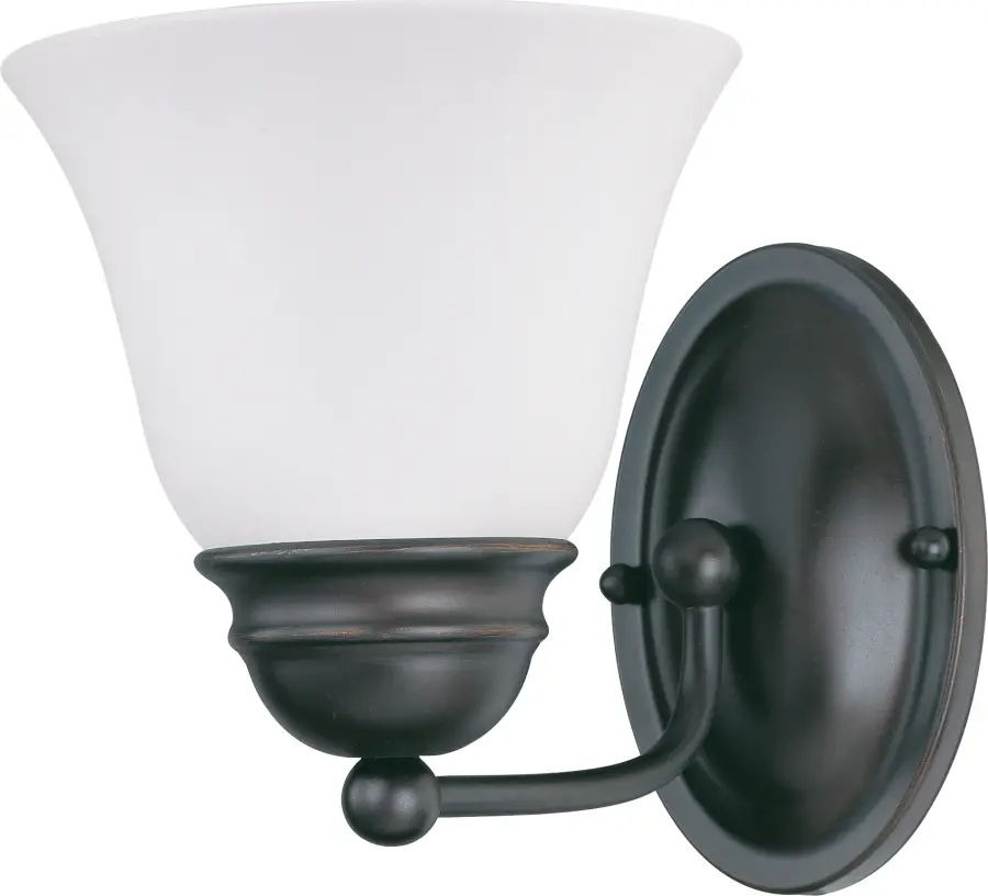 Empire 1-Light Vanity Sconce with Frosted White Glass - Image 1