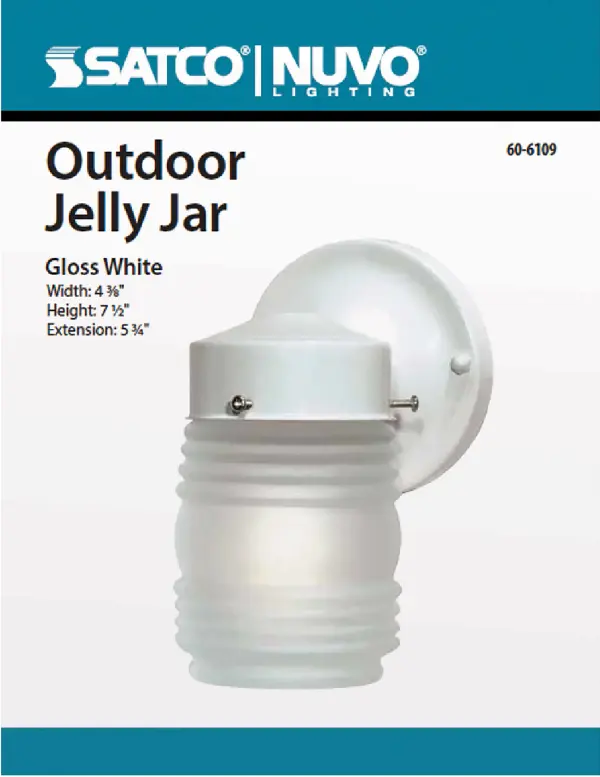 This compact 6-inch porch light combines rustic farmhouse charm with practical outdoor lighting. The frosted mason jar shade diffuses light beautifully while the white finish complements various exterior styles. - alternate view