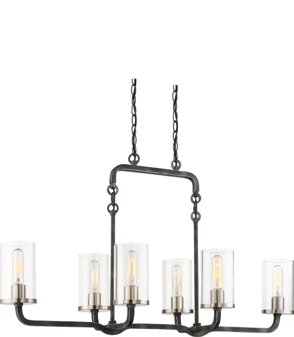 Sophisticated 6-Light Island Pendant with Mixed Metal Finish - Image 1