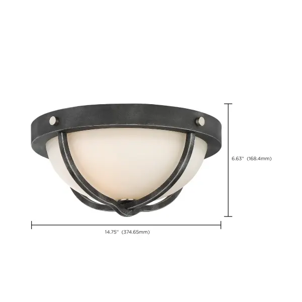Sleek Contemporary Flush Mount with Elegant Two-Tone Finish - Image 3