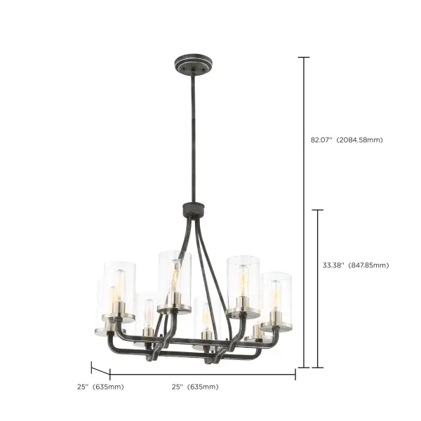 Sophisticated 8-Light Chandelier with Mixed Metal Finish - Image 2