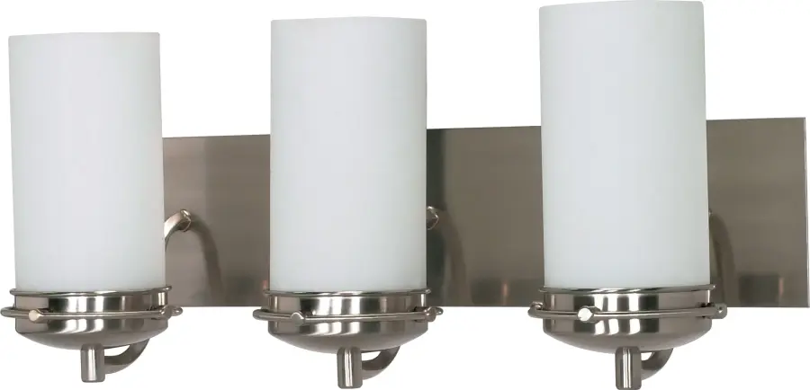 Polaris 3-Light Vanity Fixture with Satin Frosted Glass